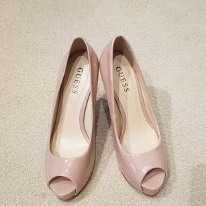 Guess pink patent leather heels